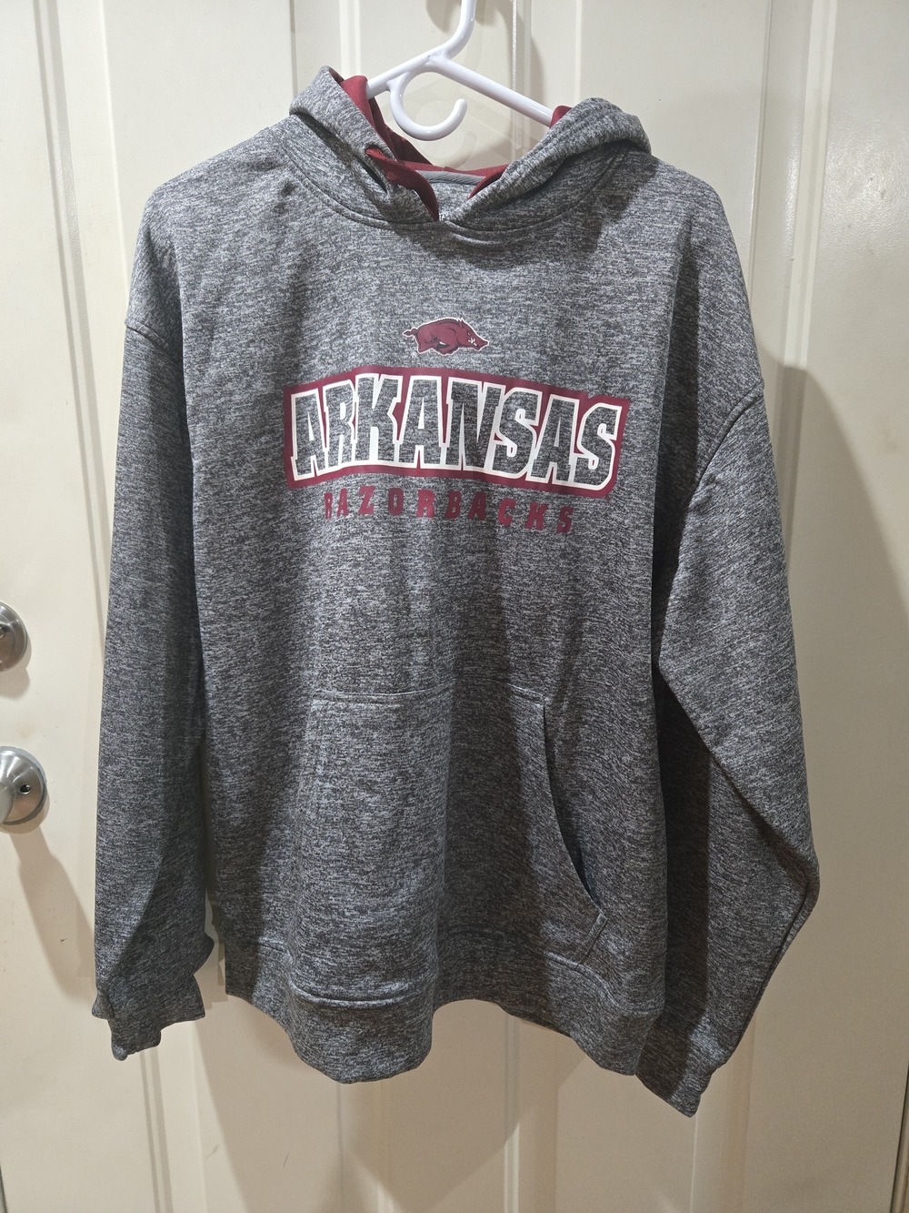 Champion Arkansas Razorbacks Gray and Red Pullover Hoodie